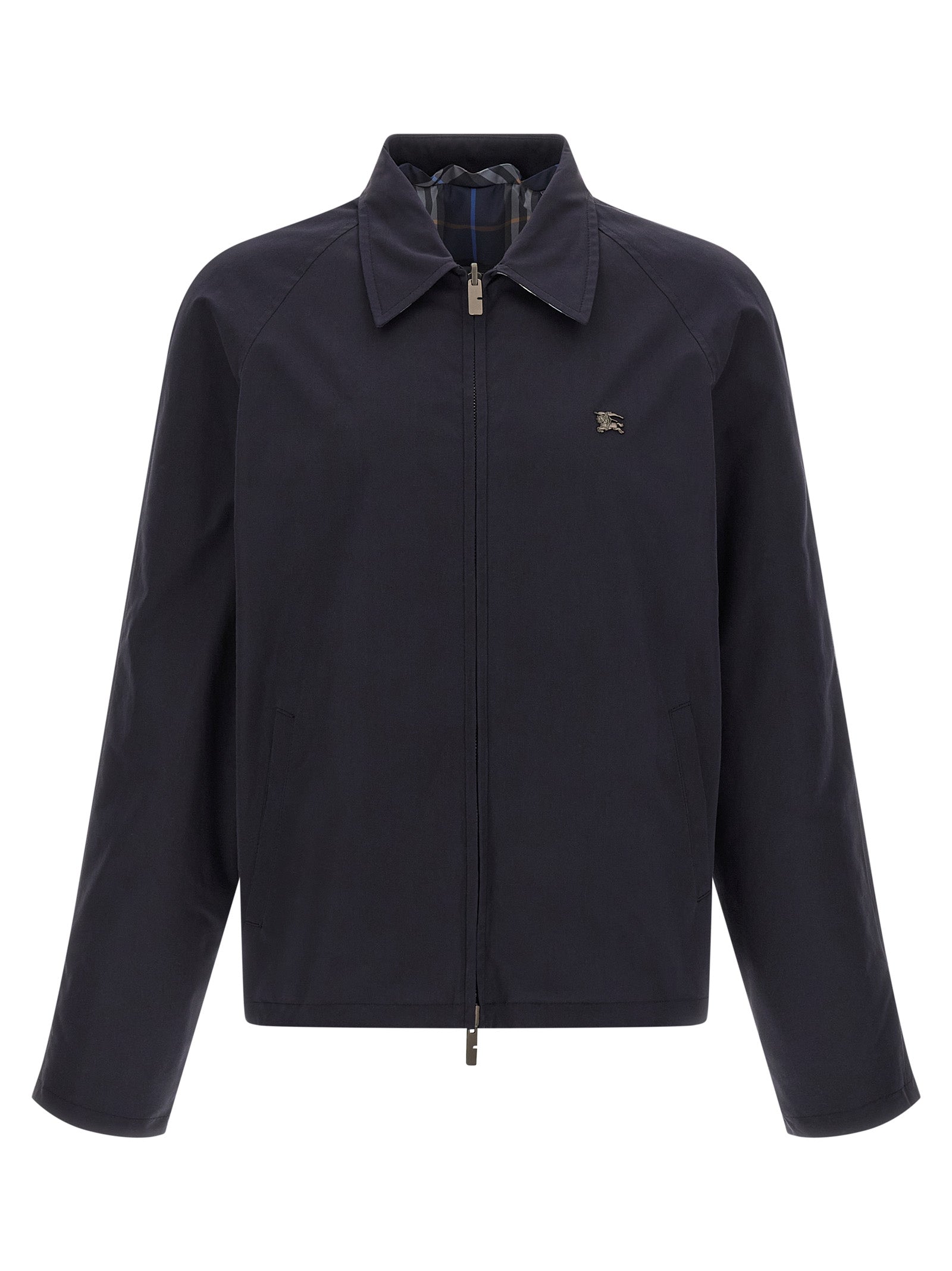 Chaqueta larga de algodón azul Burberry