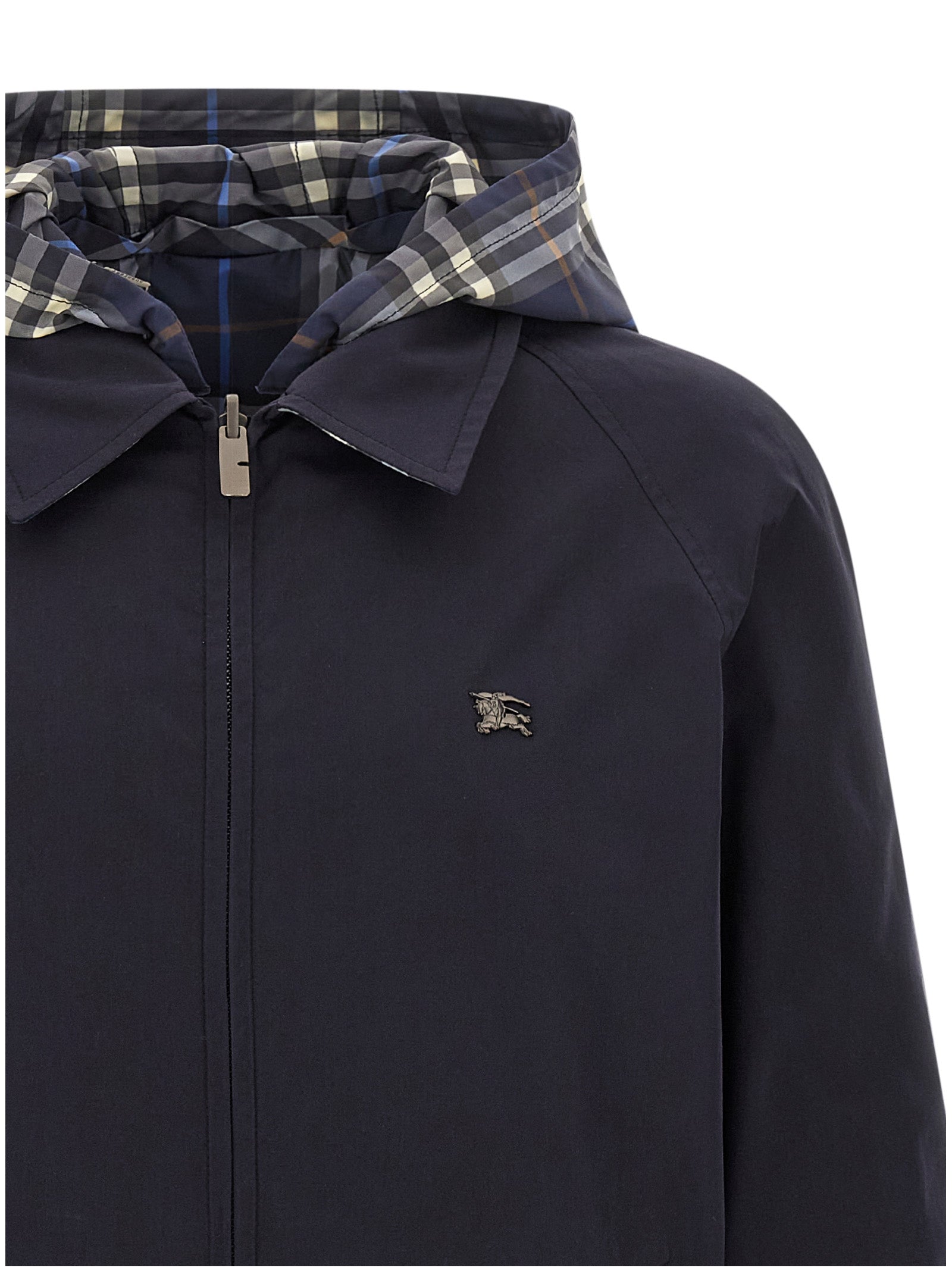 Chaqueta larga de algodón azul Burberry