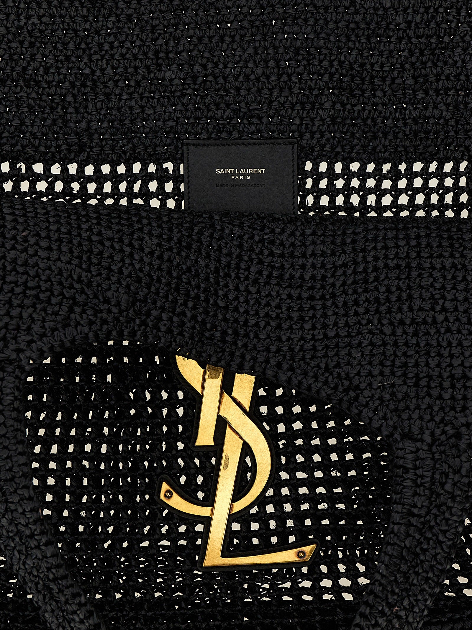 Bolso tote Saint Laurent de rafia negra