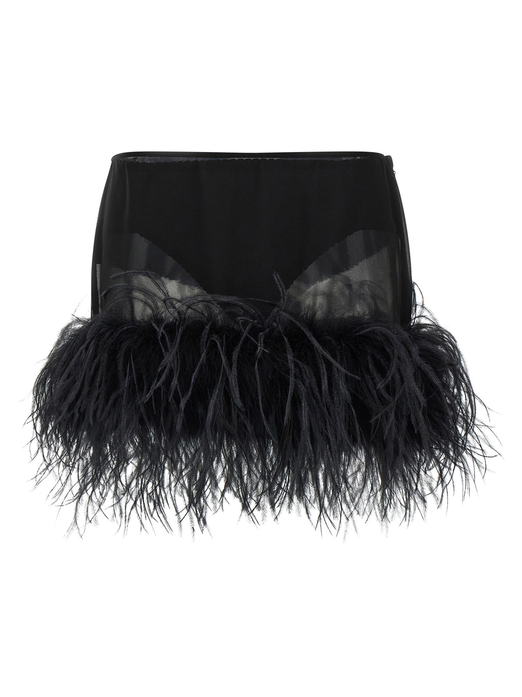 The Attico Black Polyester Long Skirt