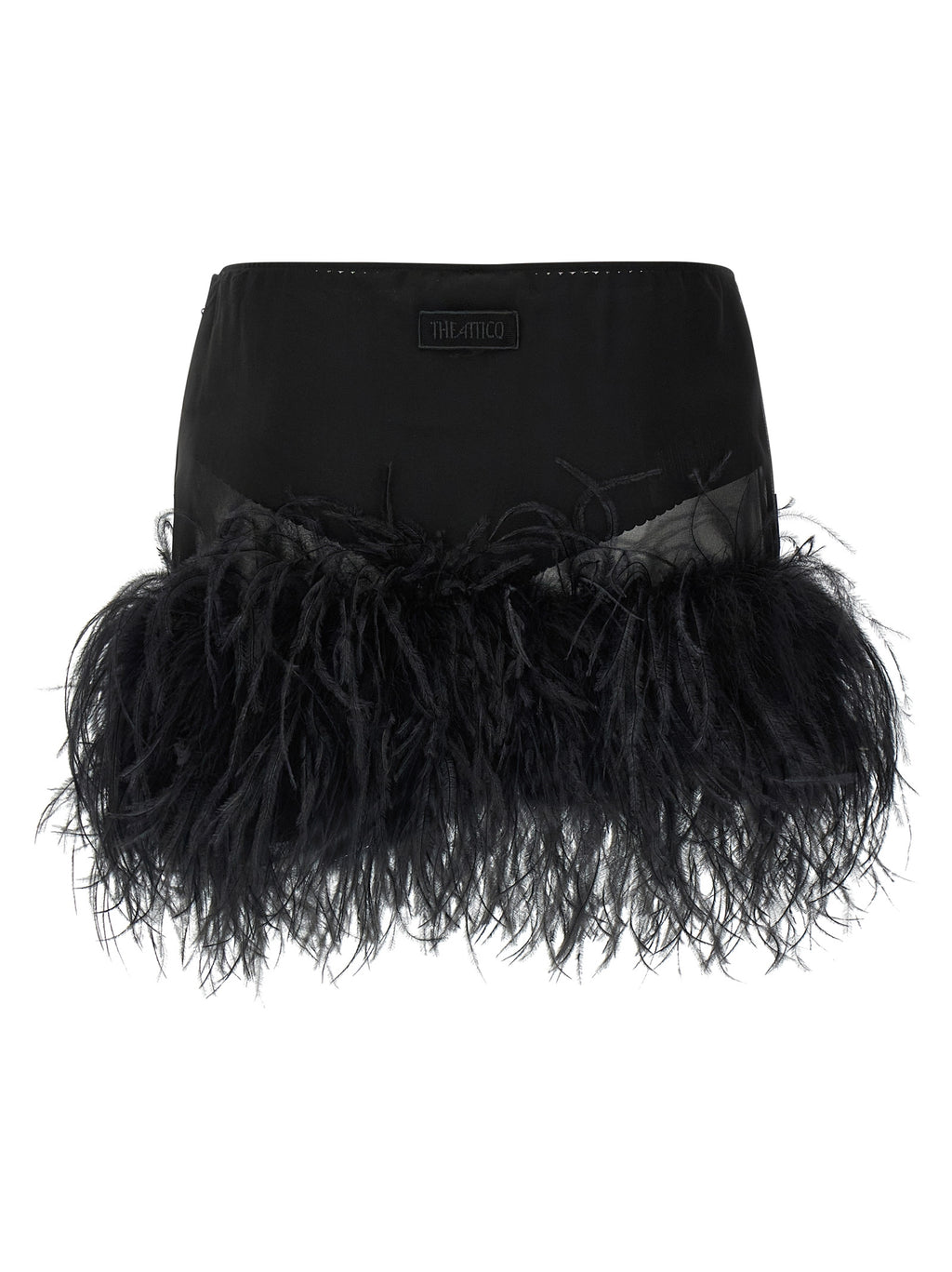 The Attico Black Polyester Long Skirt