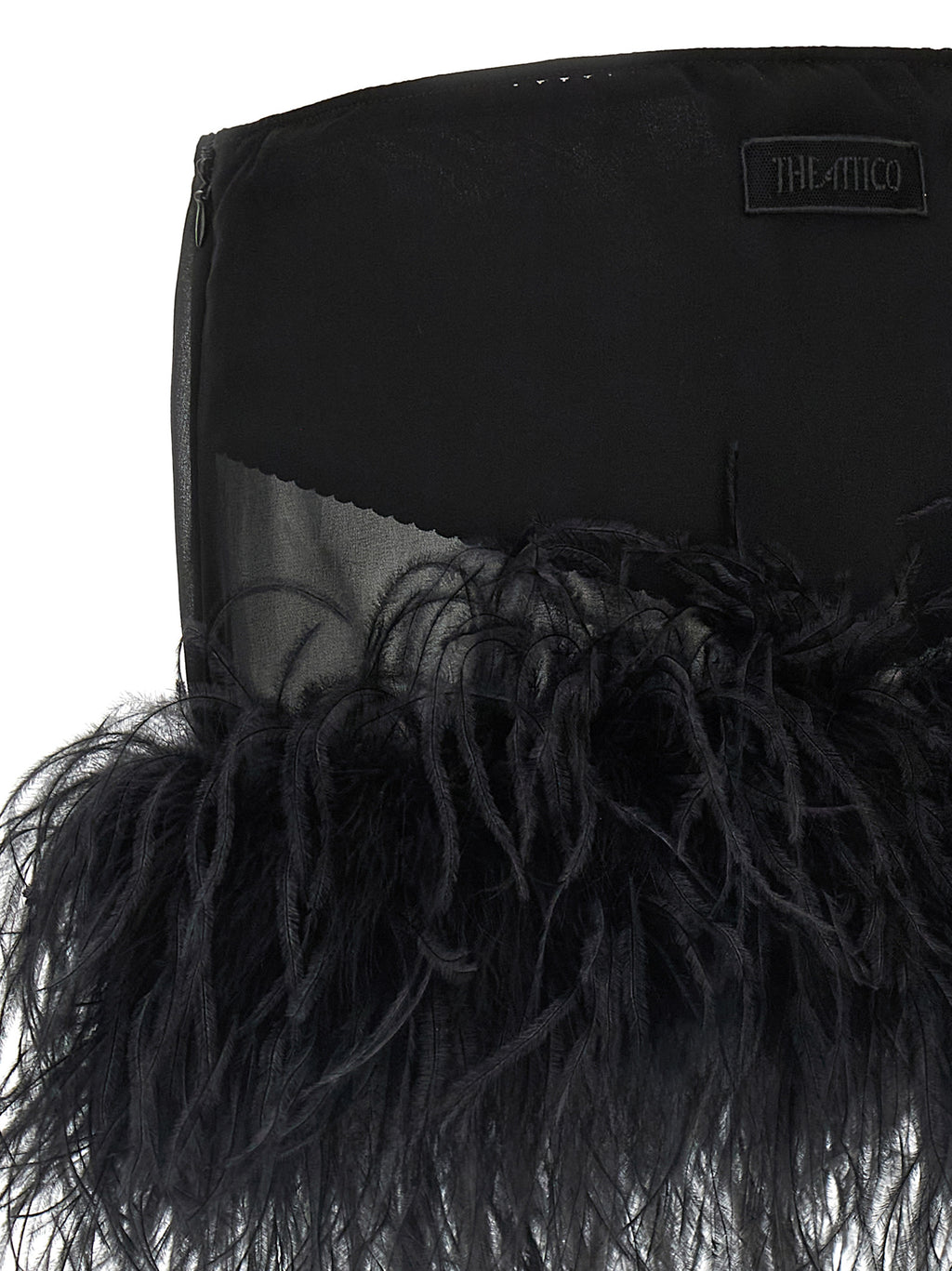 The Attico Black Polyester Long Skirt