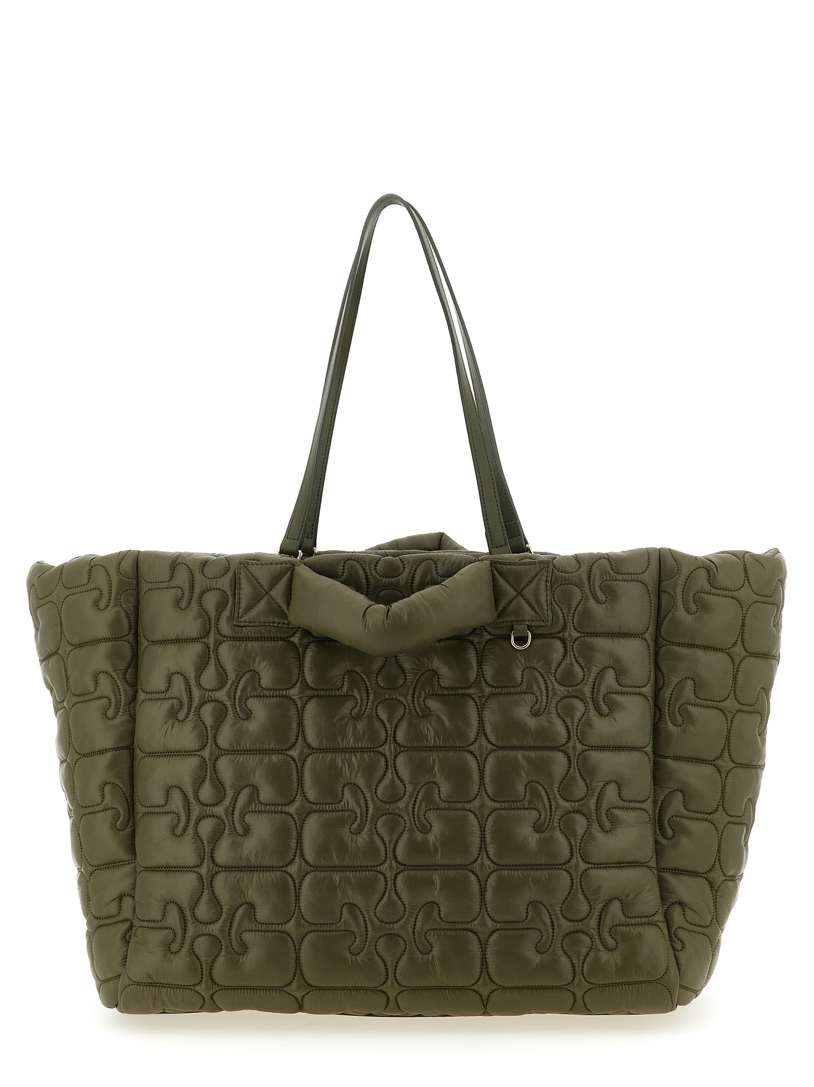 Bolso tote Ganni bicolor de poliamida reciclada
