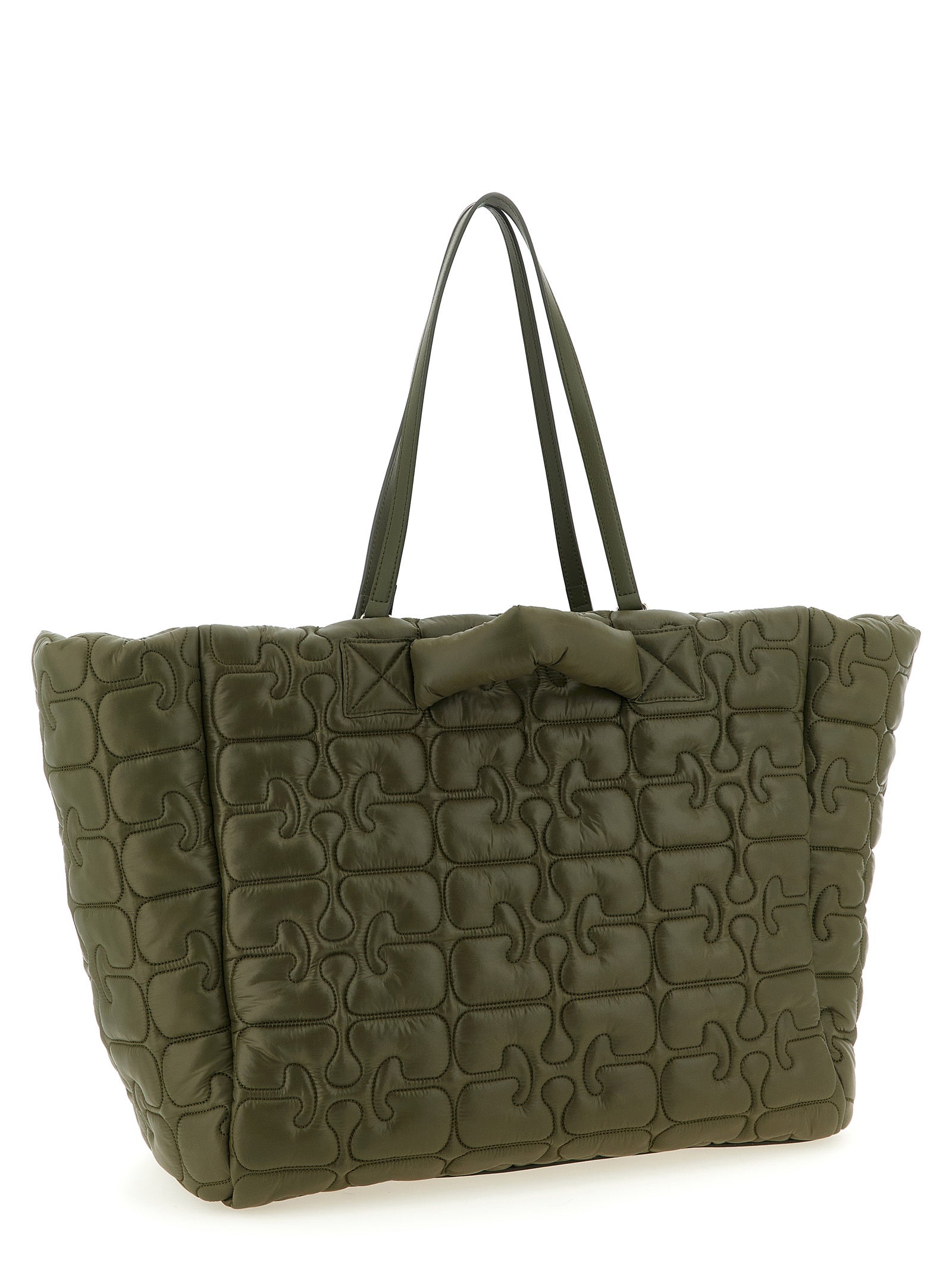 Bolso tote Ganni bicolor de poliamida reciclada