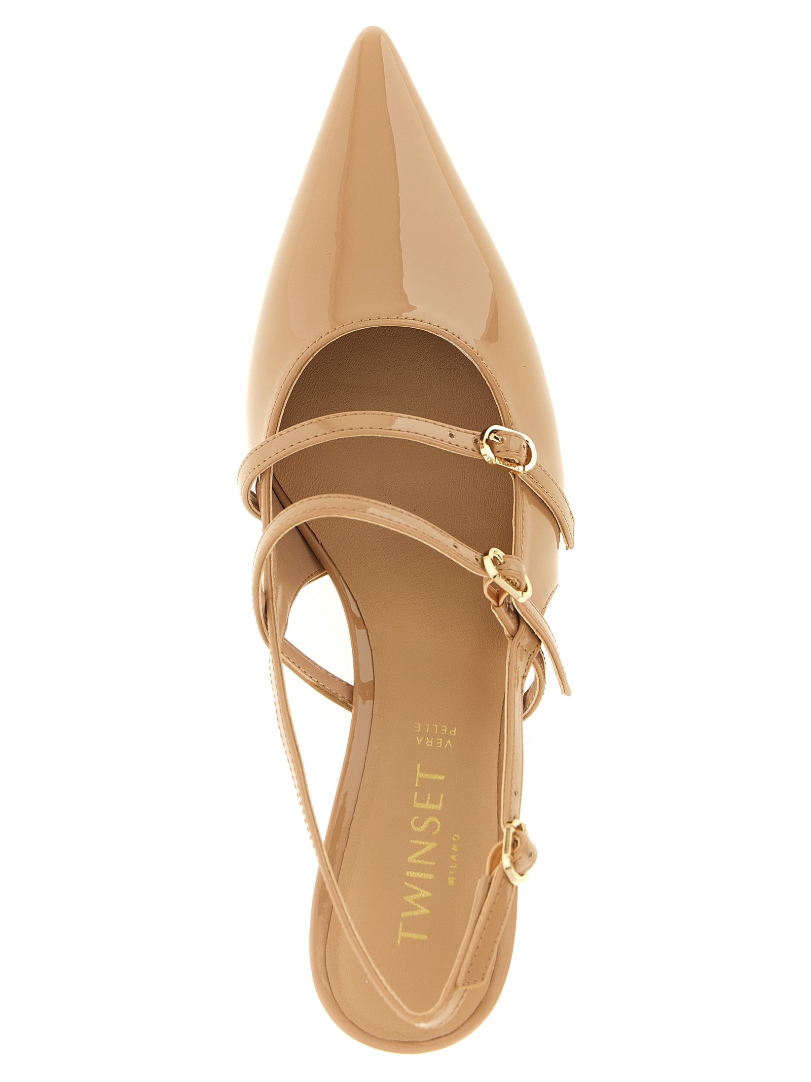 Zapatos de tacón medio Twinset beige de polietileno