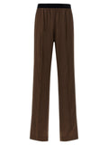 Pantalones casuales de seda marrón Tom Ford