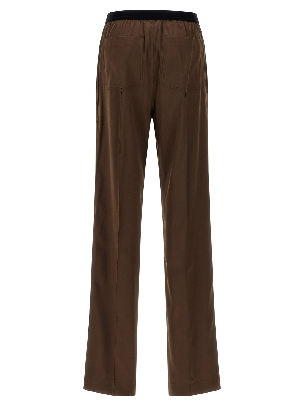 Pantalones casuales de seda marrón Tom Ford