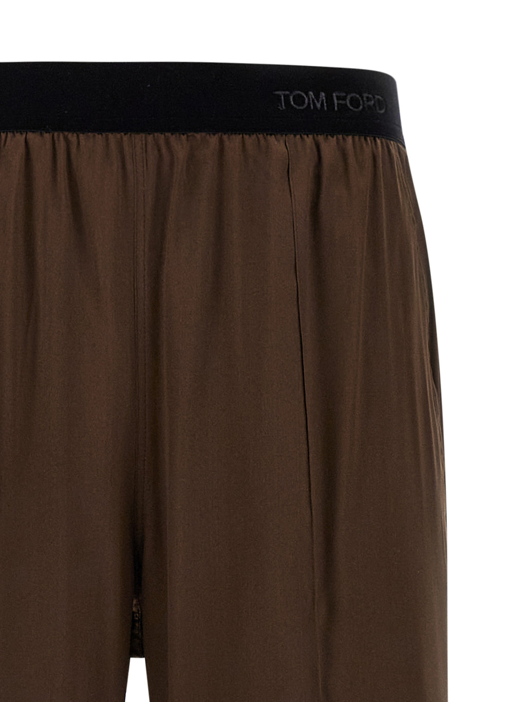 Pantalones casuales de seda marrón Tom Ford