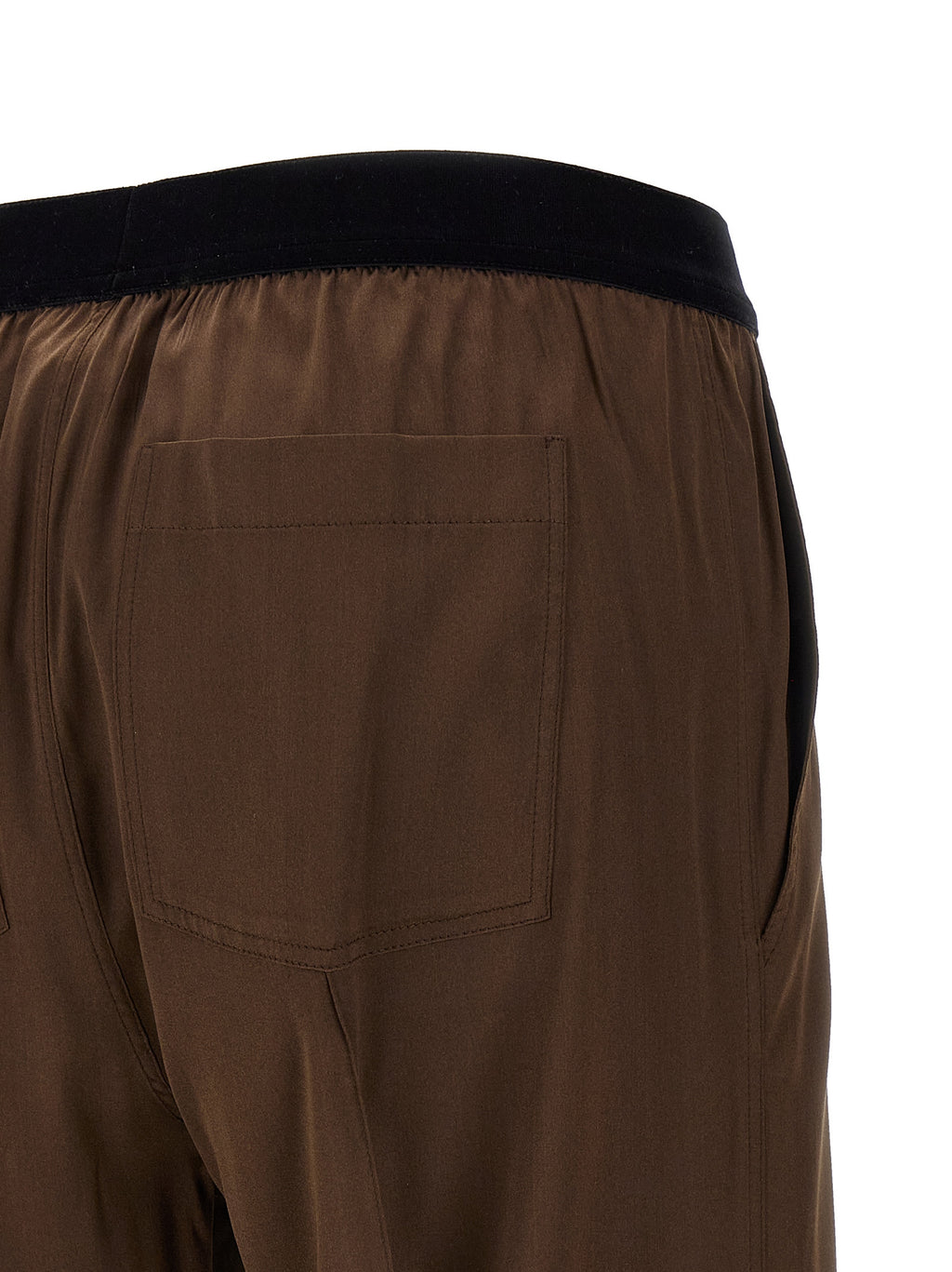 Pantalones casuales de seda marrón Tom Ford