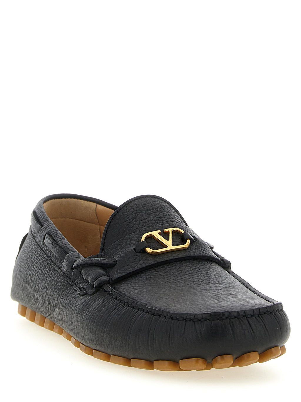 Mocasines sin cordones Valentino Garavani de piel de becerro negra