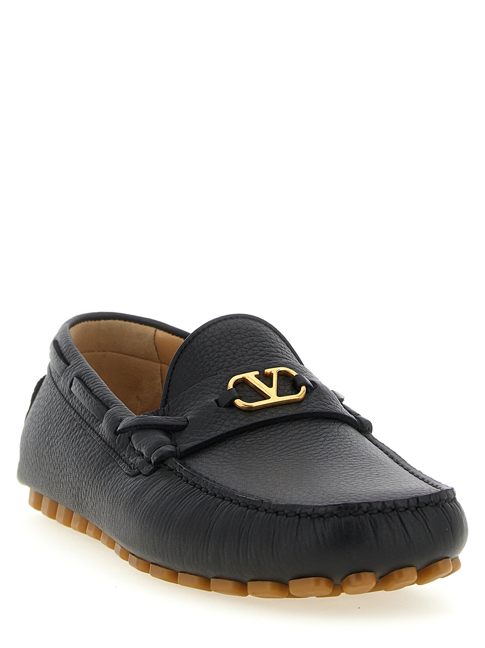 Mocasines sin cordones Valentino Garavani de piel de becerro negra