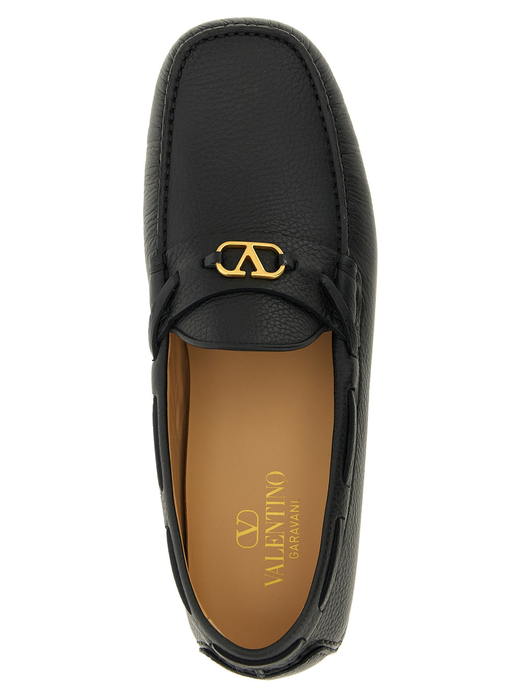 Mocasines sin cordones Valentino Garavani de piel de becerro negra