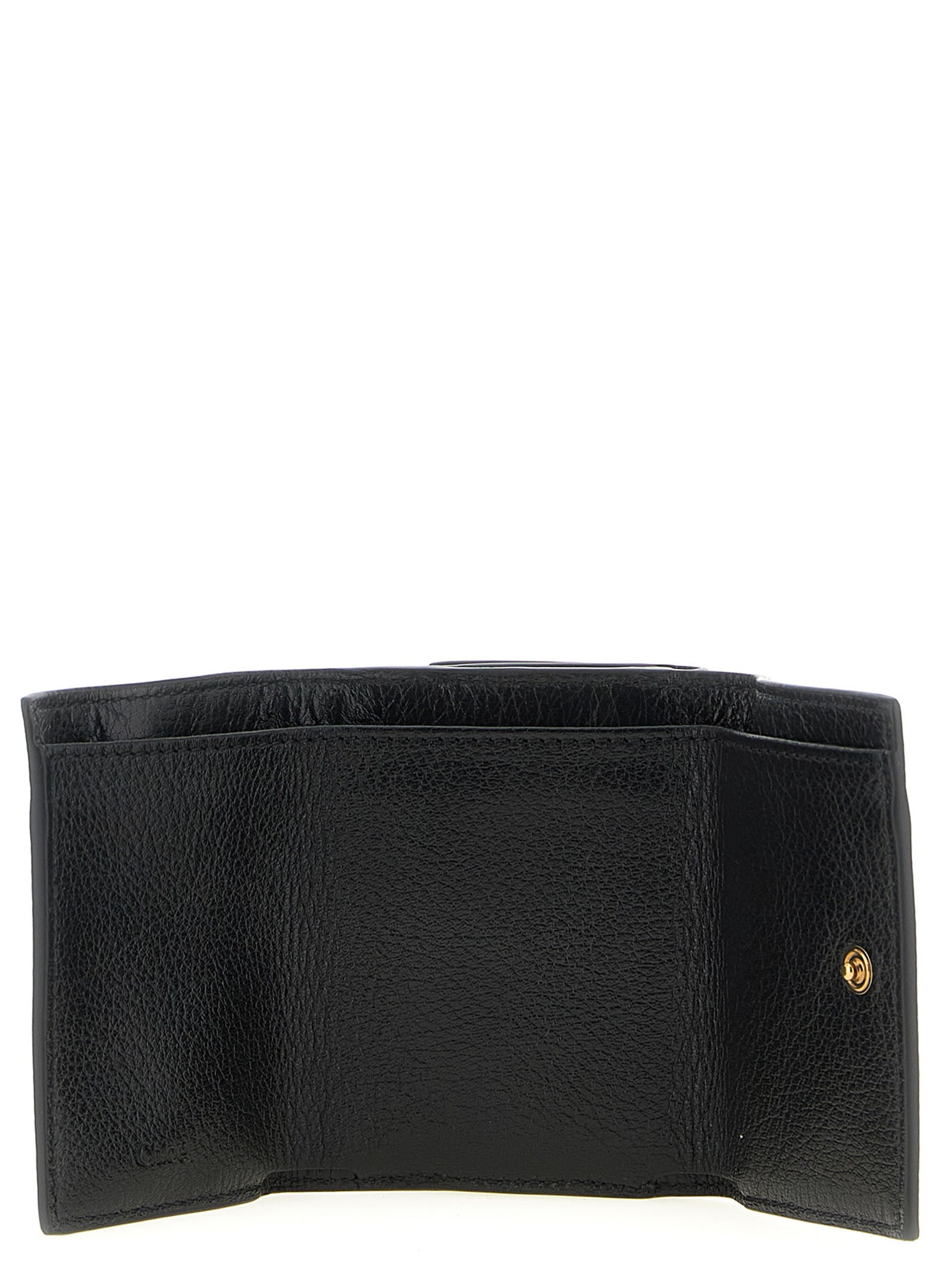 Tarjetero Chloé de cuero de búfalo negro