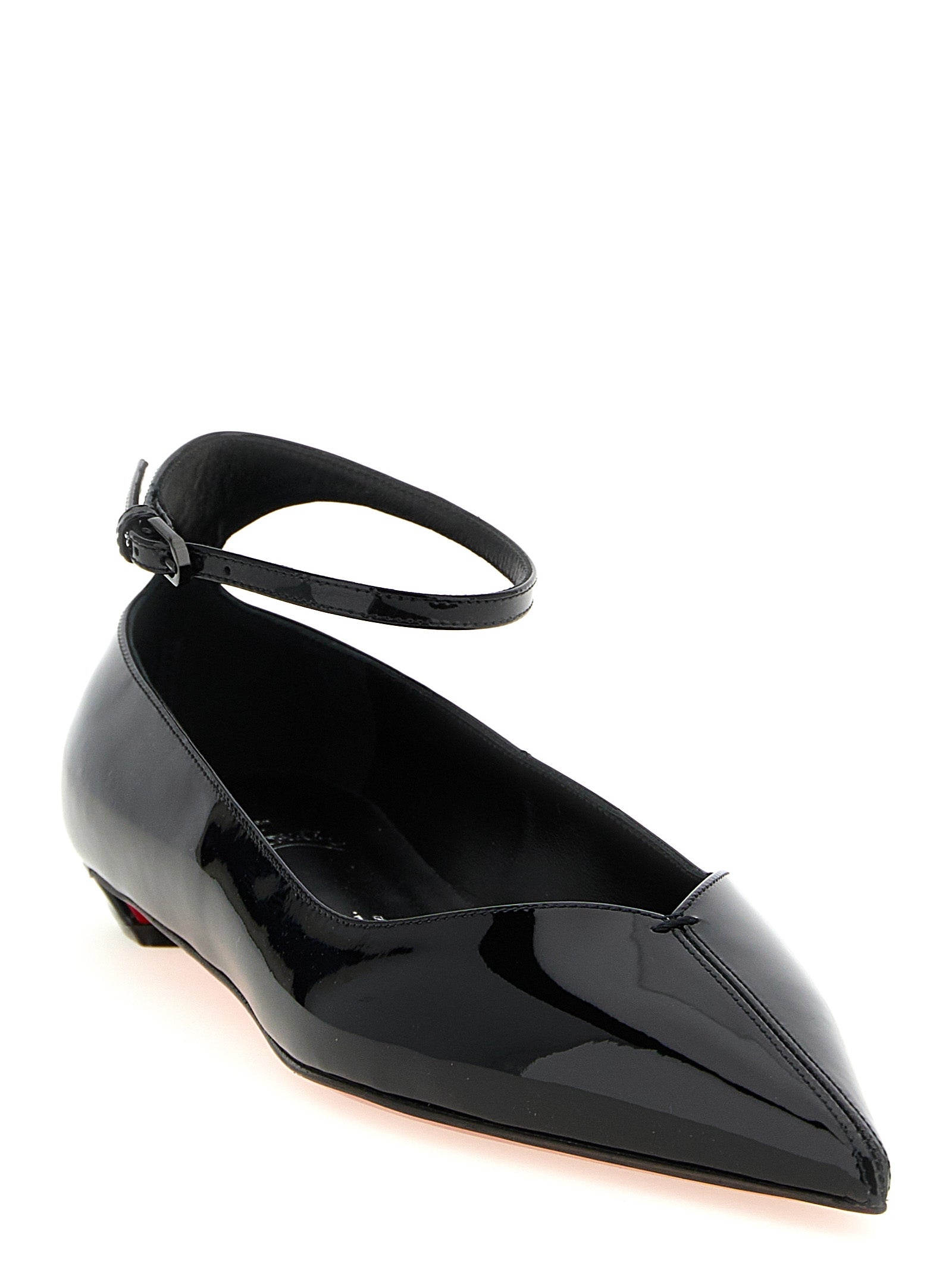 Zapatillas de ballet Christian Louboutin de piel de becerro negra