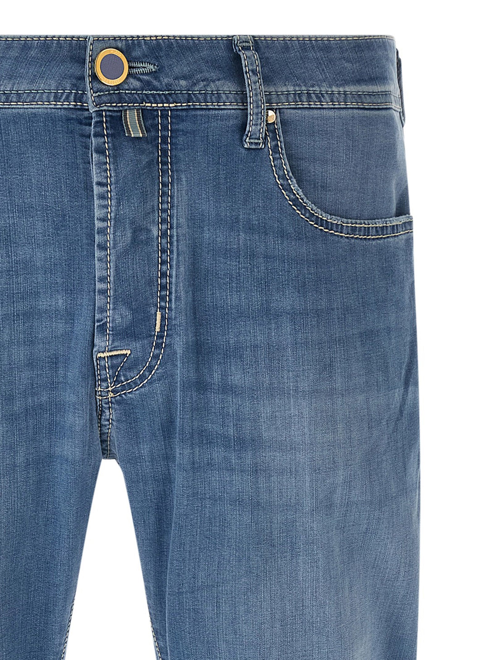 Jeans rectos de algodón azul Jacob Cohen