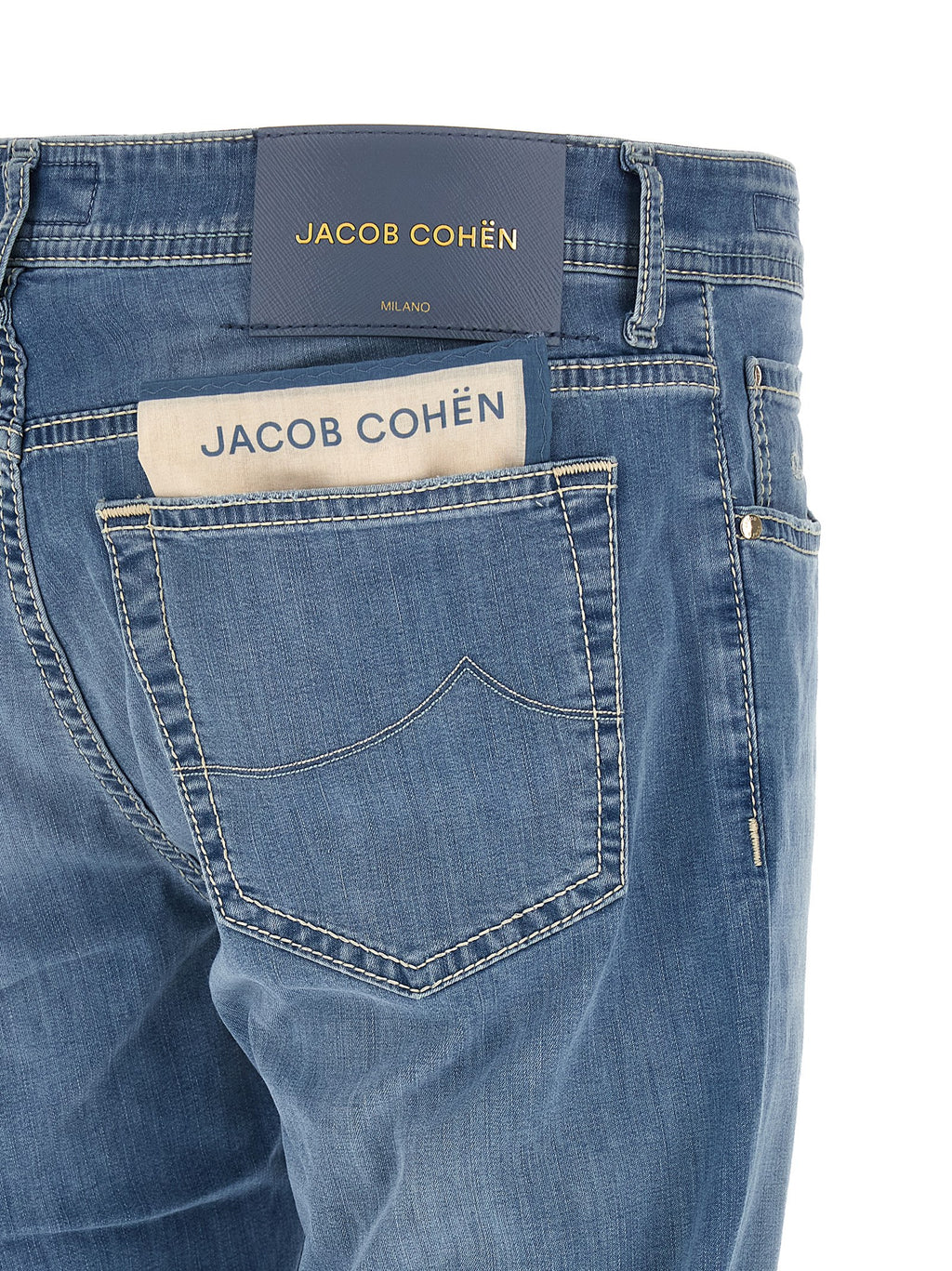 Jeans rectos de algodón azul Jacob Cohen