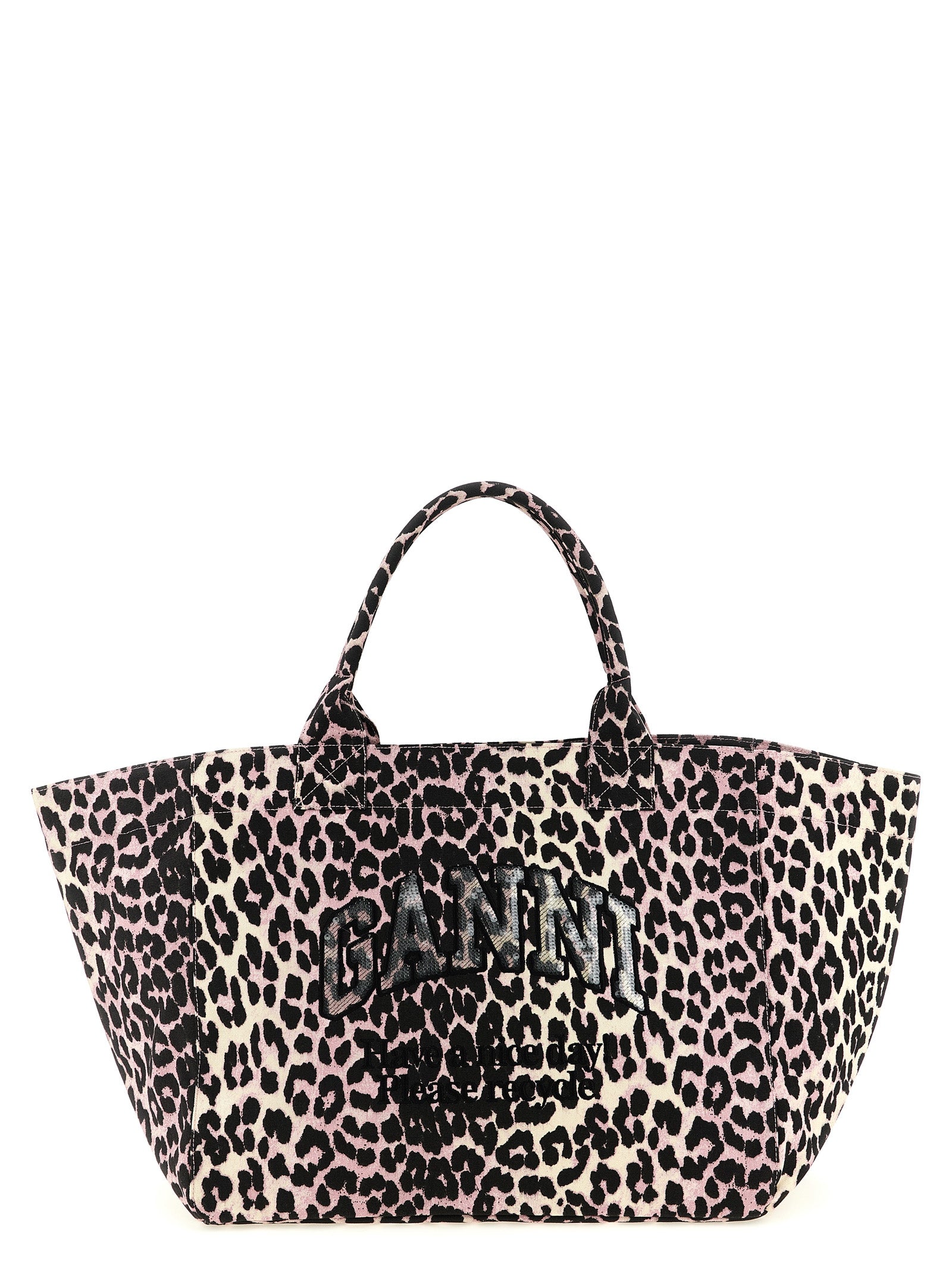 Bolso tote Ganni multicolor de algodón reciclado