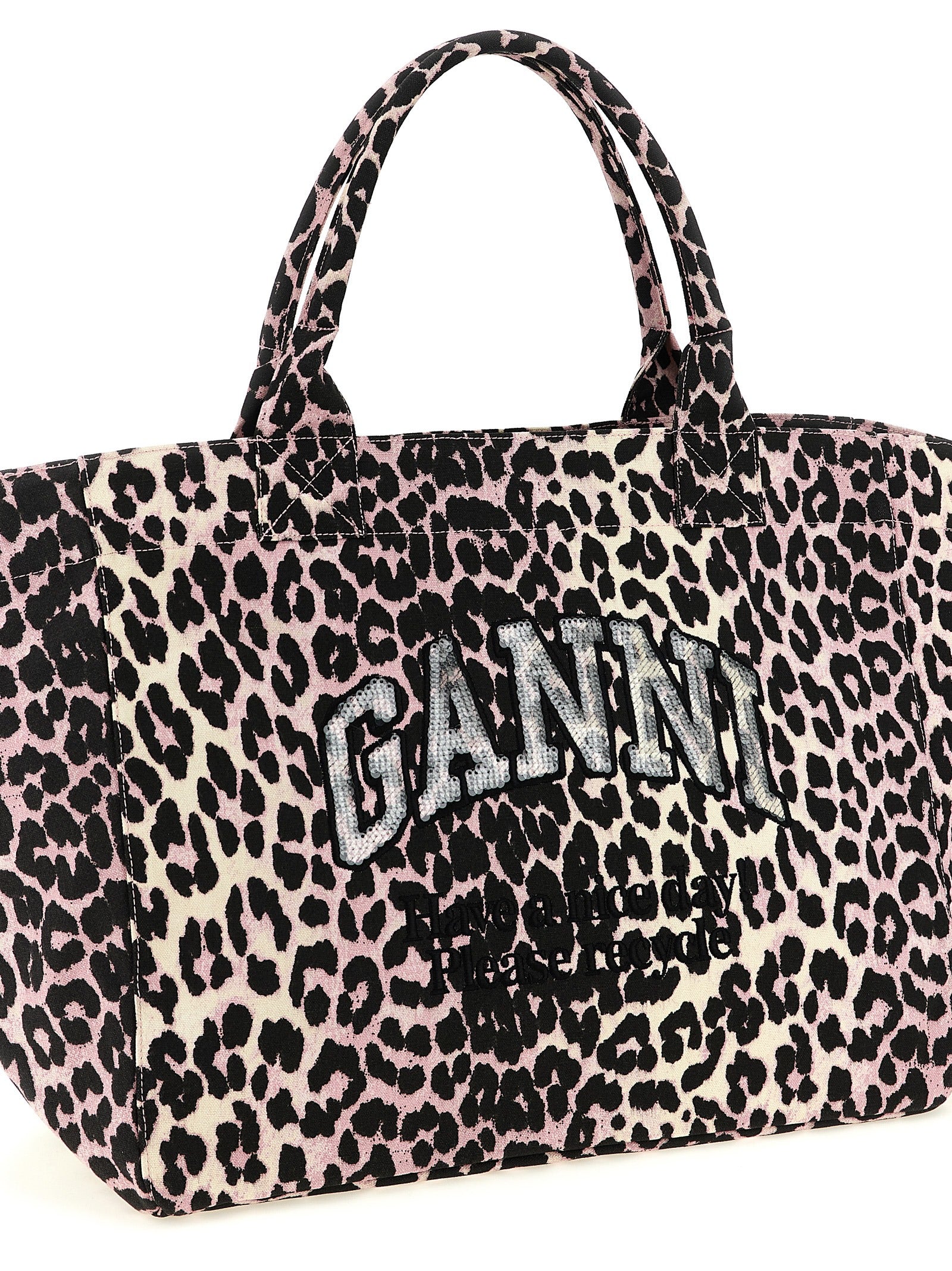 Bolso tote Ganni multicolor de algodón reciclado
