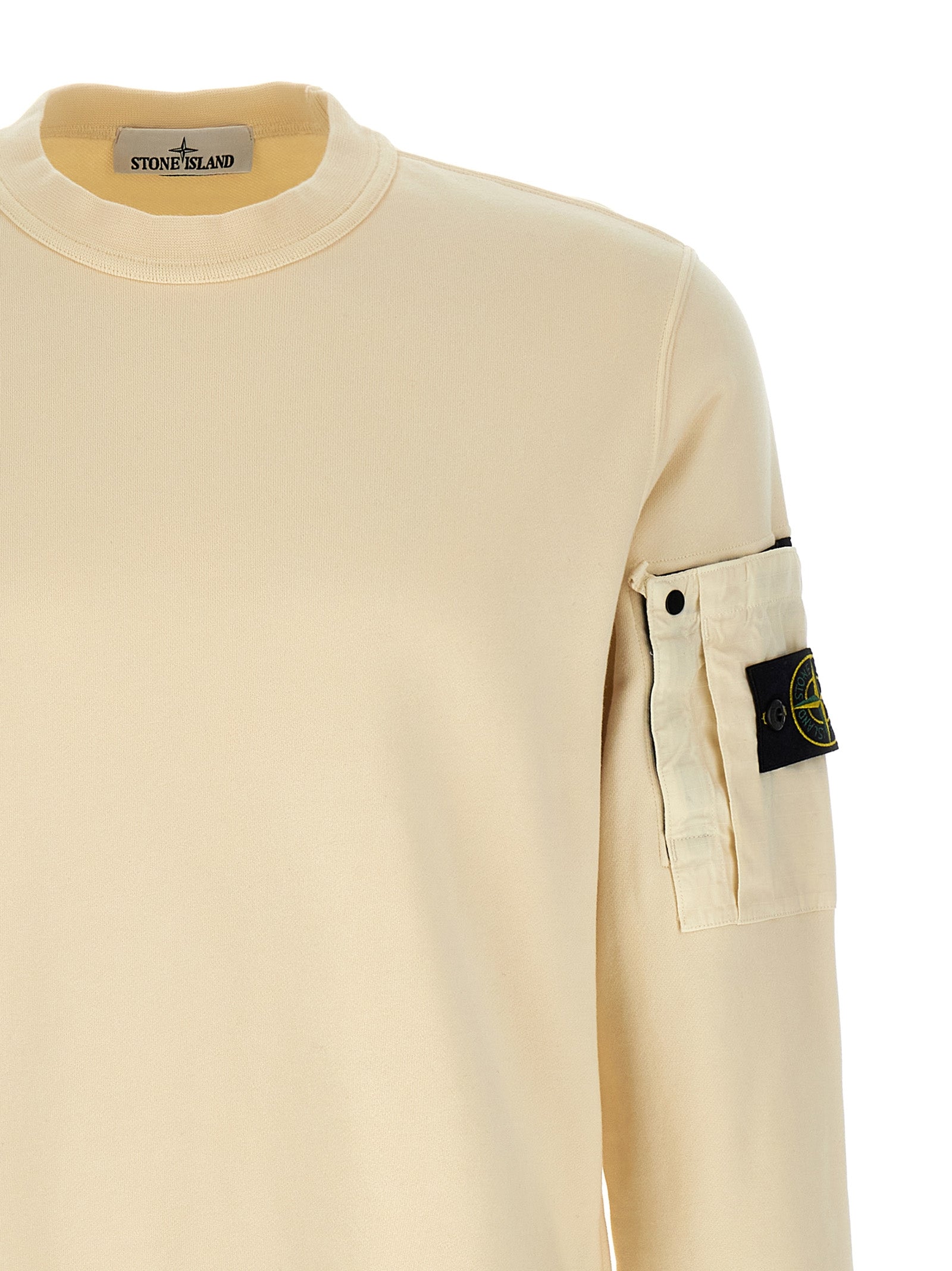 Sudadera de algodón beige Stone Island