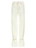 Darkpark White Cotton Straight-Leg Jeans