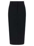 THELATEST Black Cotton Midi Skirt