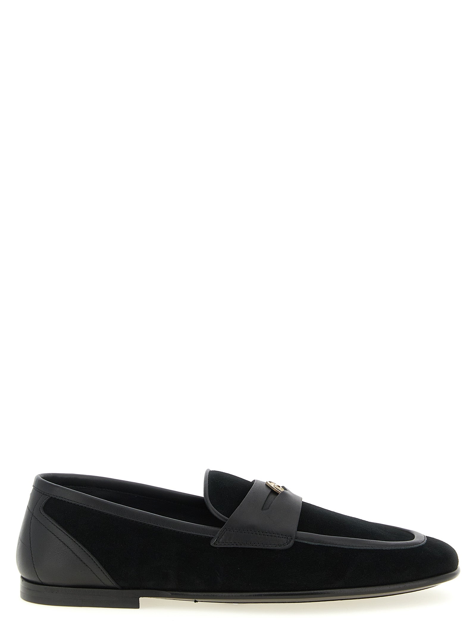Mocasines sin cordones de piel de becerro negros Dolce & Gabbana