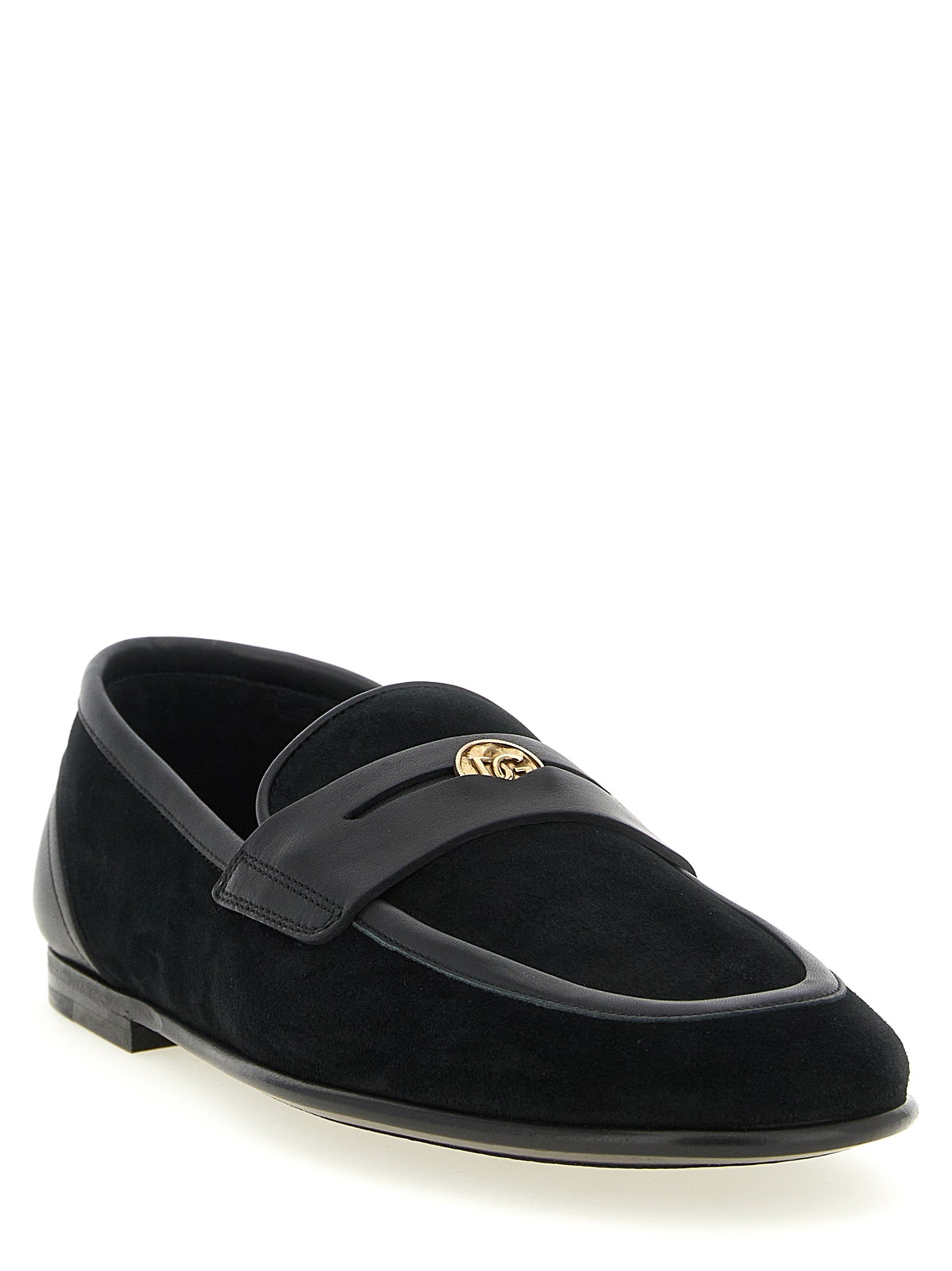 Mocasines sin cordones de piel de becerro negros Dolce & Gabbana