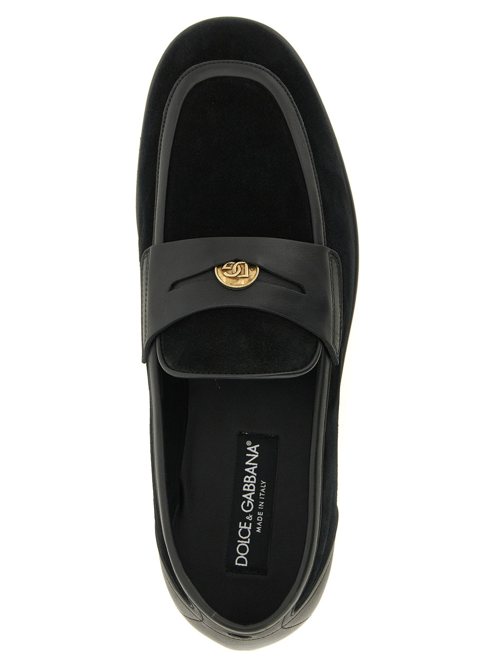 Mocasines sin cordones de piel de becerro negros Dolce & Gabbana