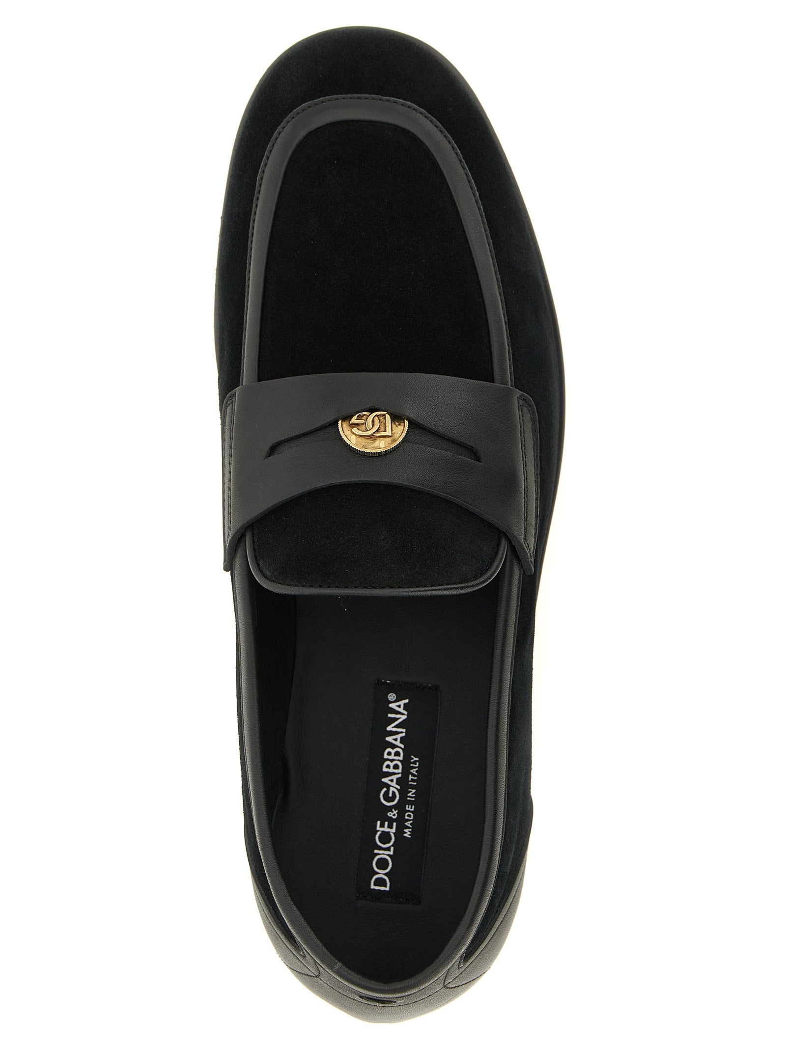 Mocasines sin cordones de piel de becerro negros Dolce & Gabbana