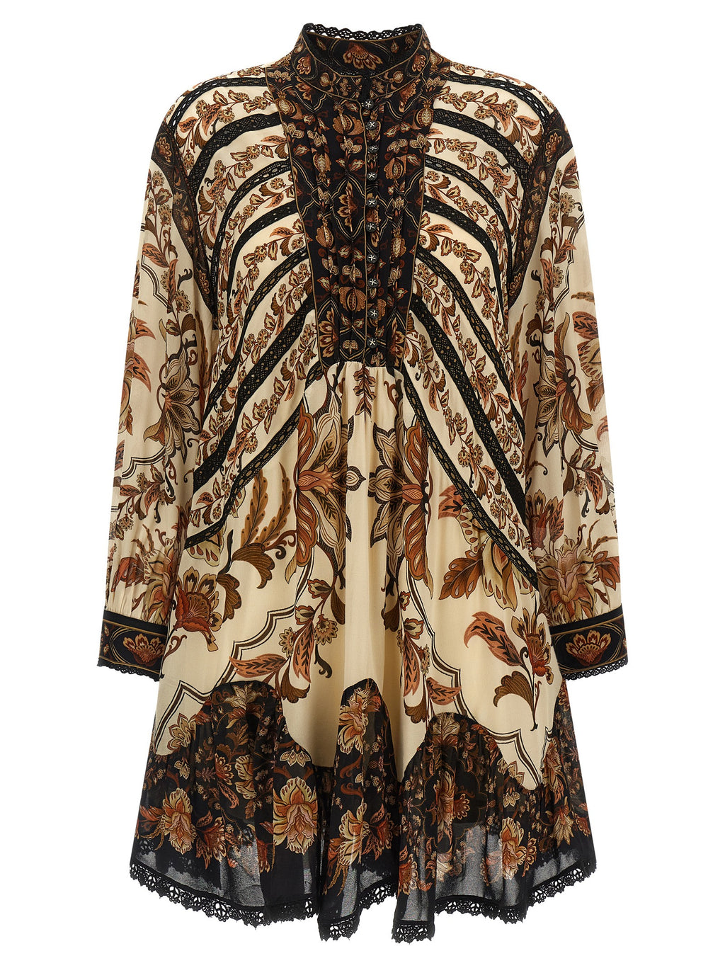 FARM RIO Beige Viscose Short Dress