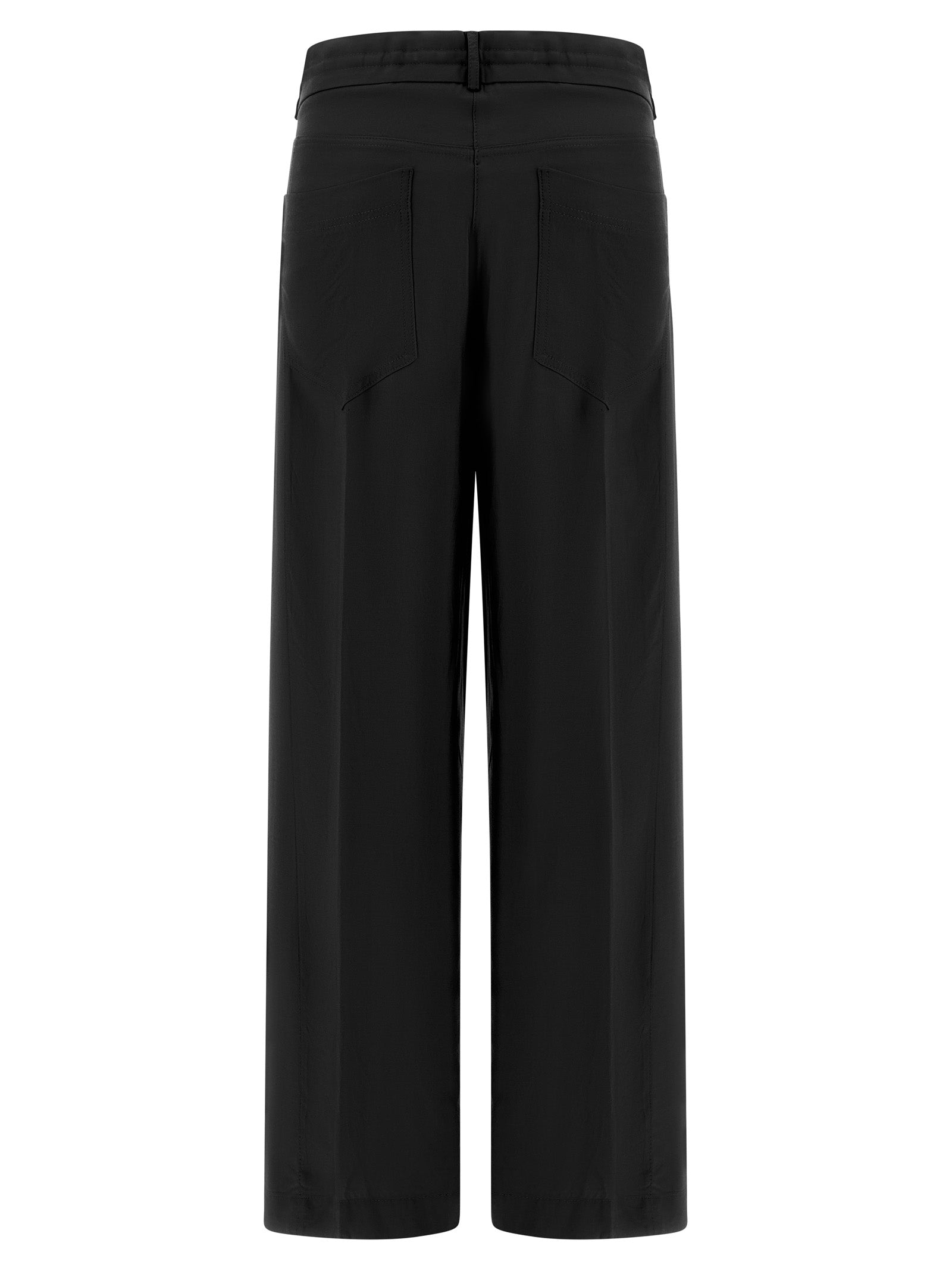 NUDE Black Viscose Casual Pants