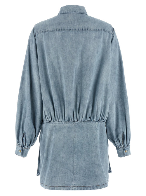 Vestido corto azul de algodón 7 For All Mankind