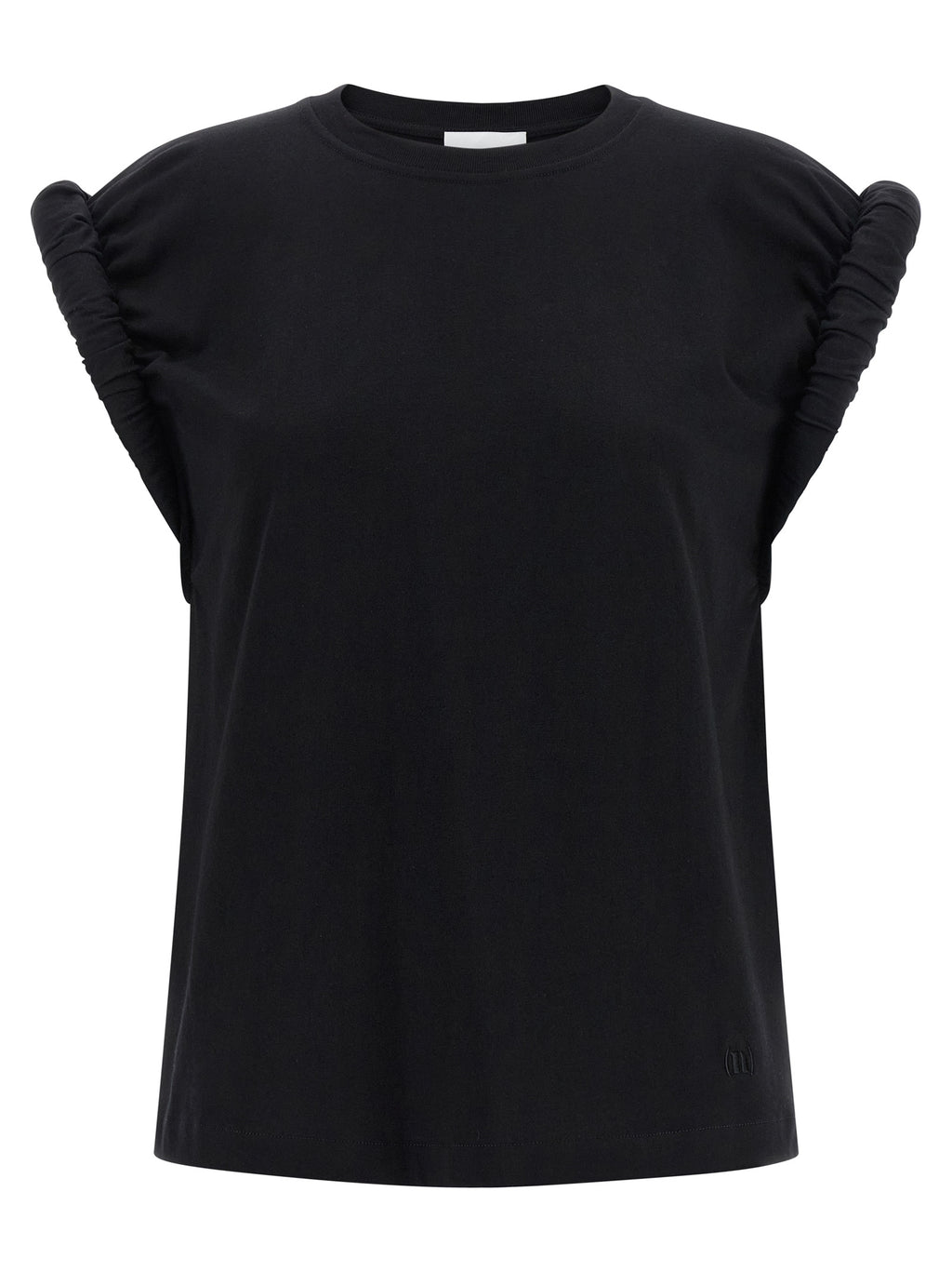 NUDE Black Cotton Sleeveles T-Shirt