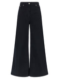 NUDE Blue Cotton Flared Pants