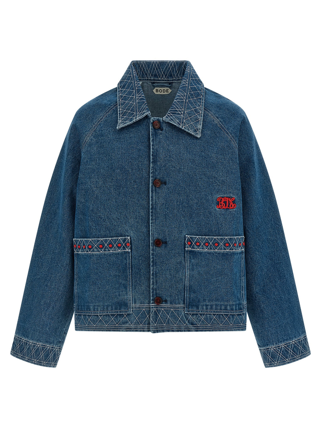 BODE Blue Cotton Denim Jacket