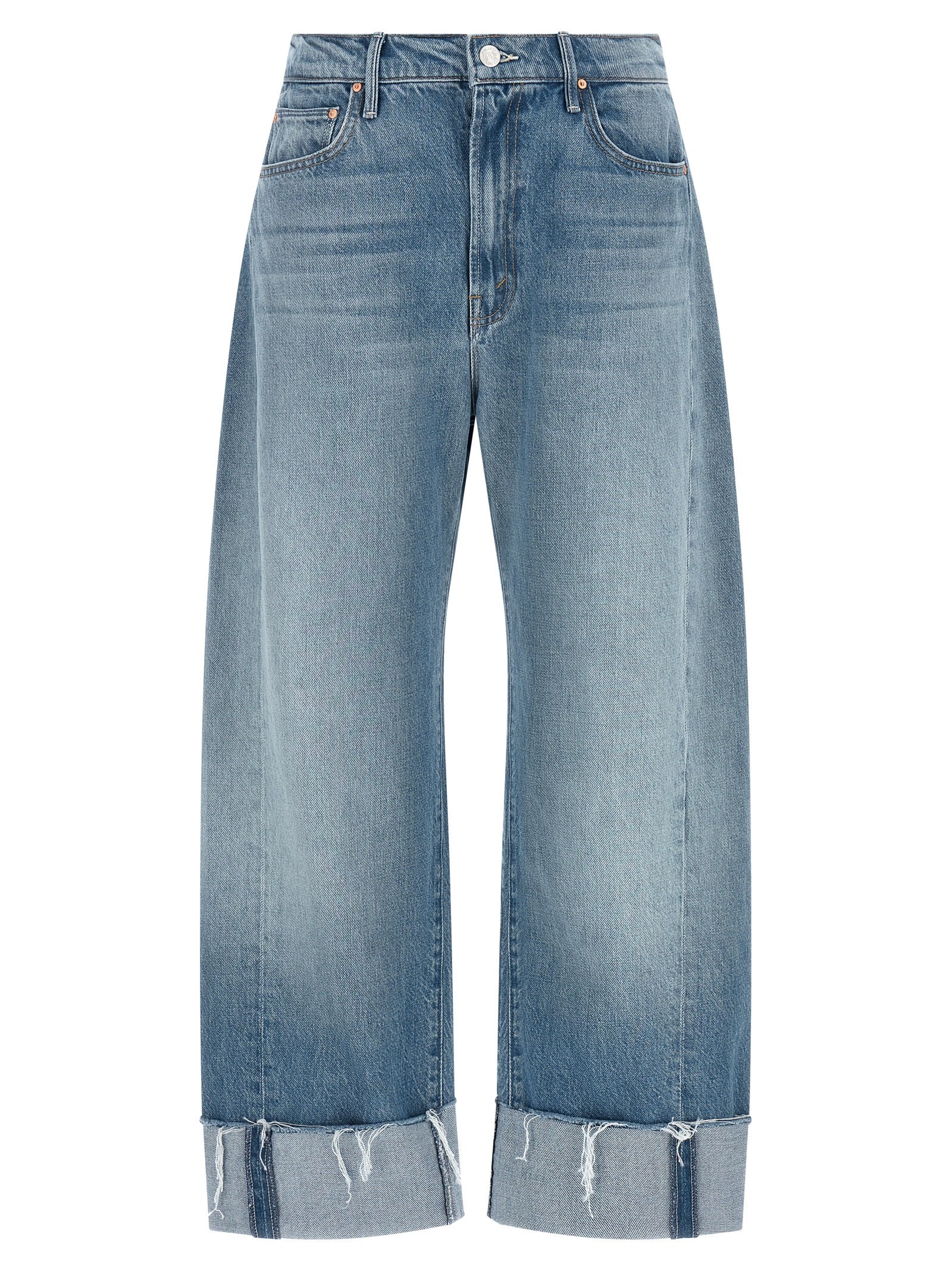 Vaqueros cropped Mother Denim de algodón azul