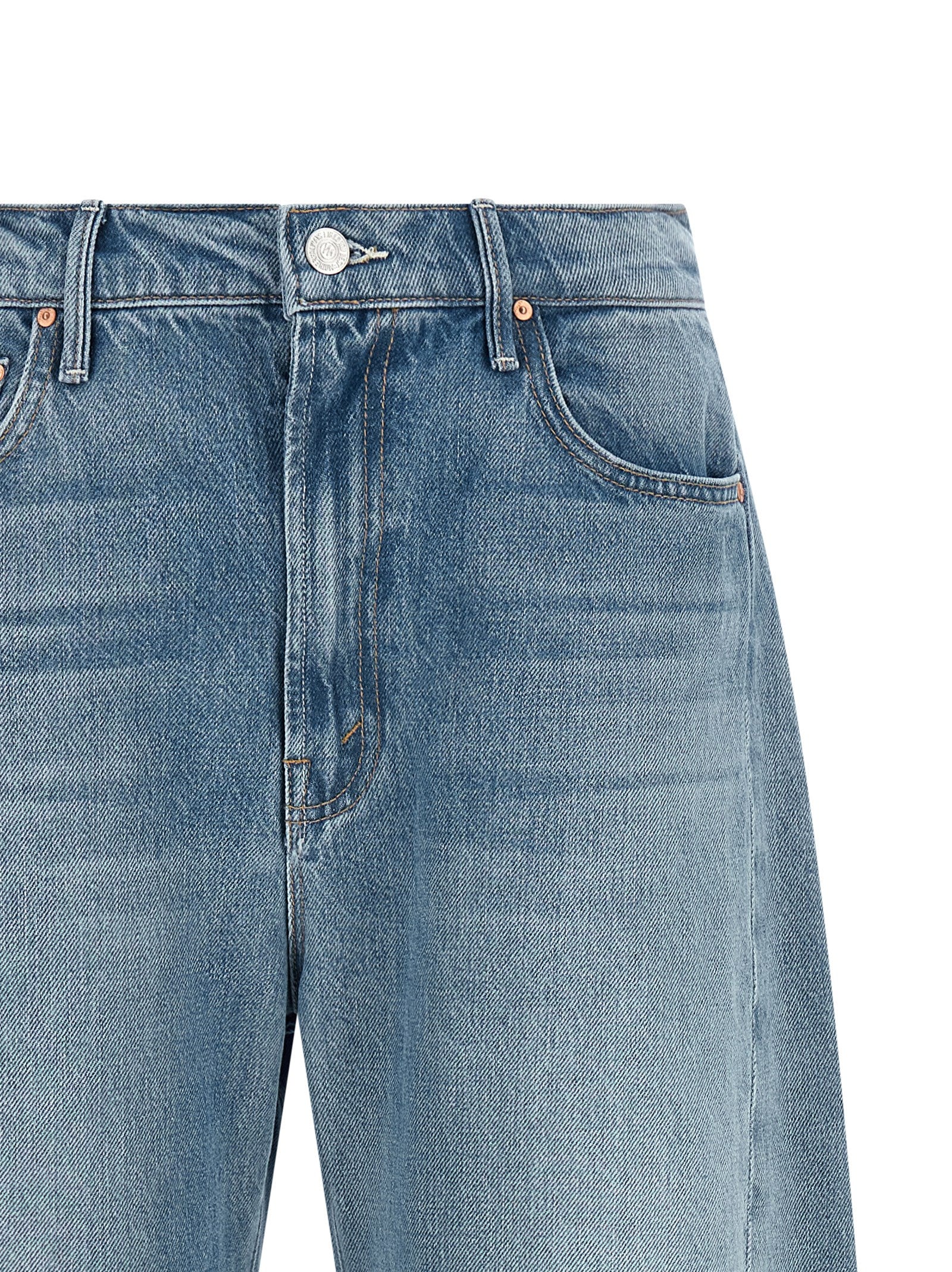 Vaqueros cropped Mother Denim de algodón azul