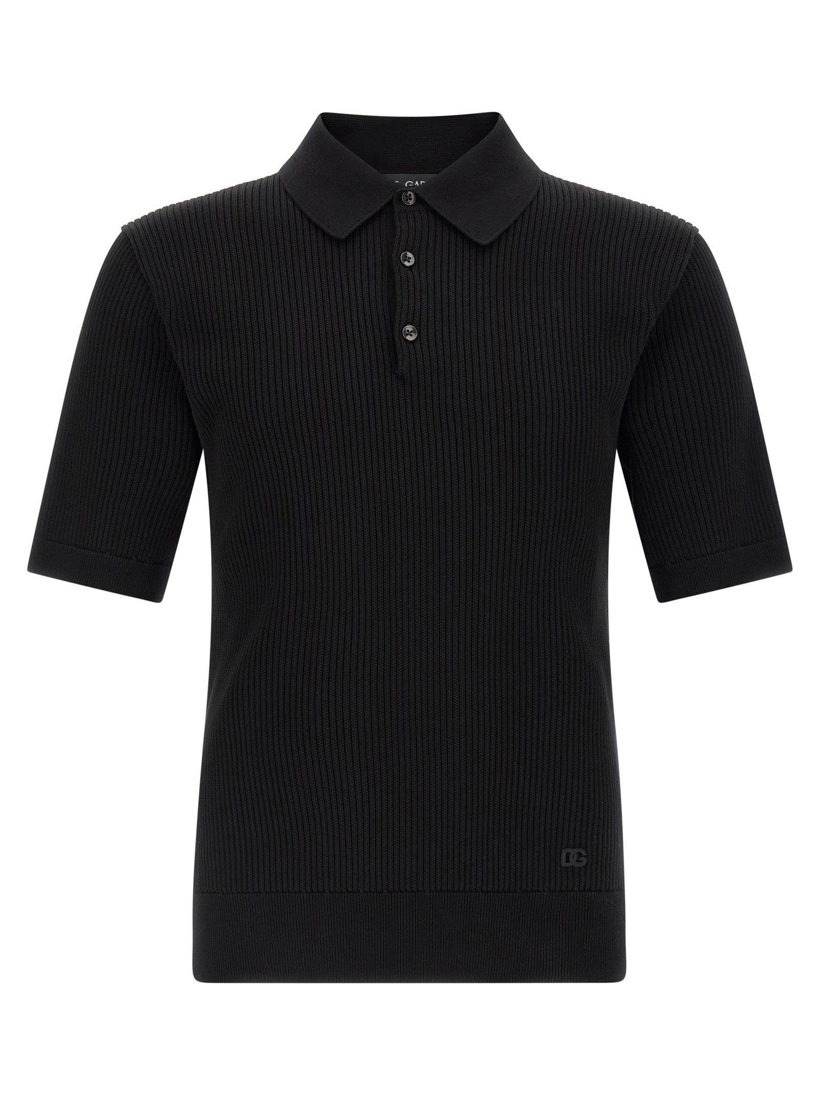 Polo de algodón negro de Dolce & Gabbana