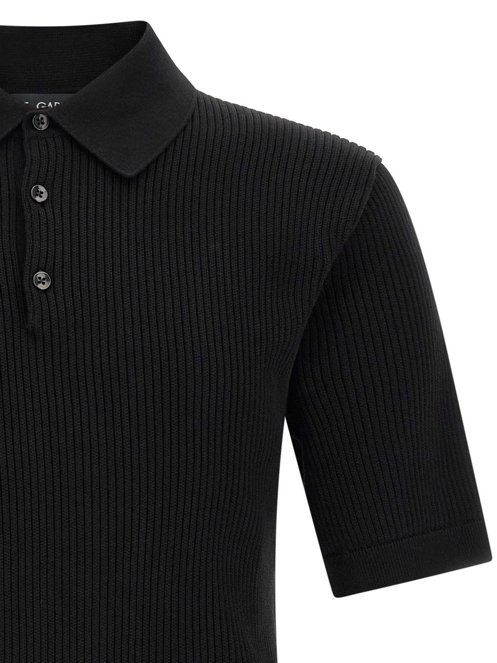 Polo de algodón negro de Dolce & Gabbana