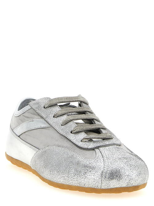 Zapatillas deportivas Alexander McQueen de cuero plateado