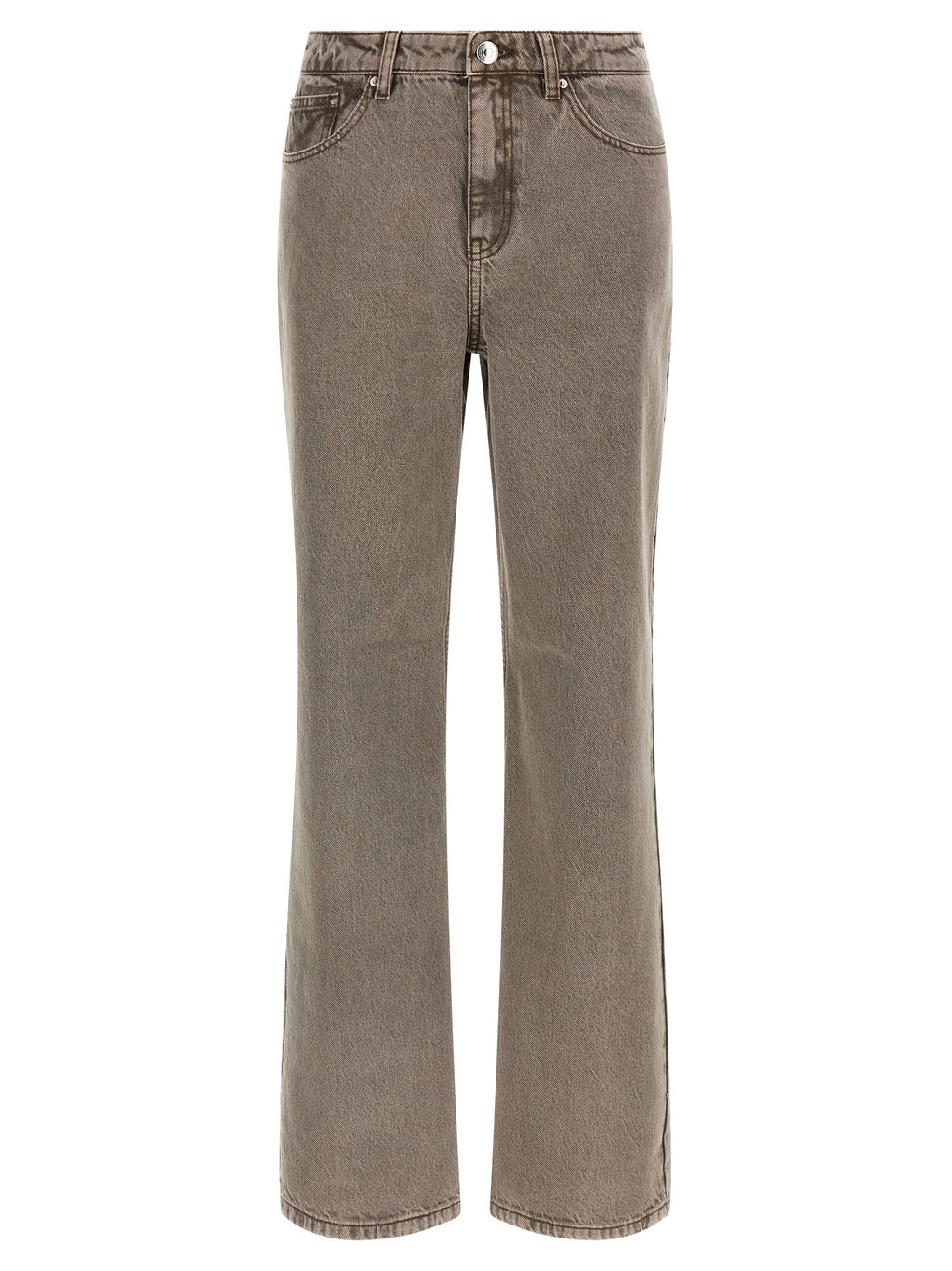 ROTATE BIRGER CHRISTENSEN Brown Cotton Straight-Leg Jeans
