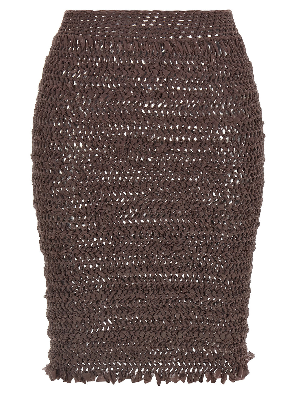 ALLIS Brown Polyester Midi Skirt