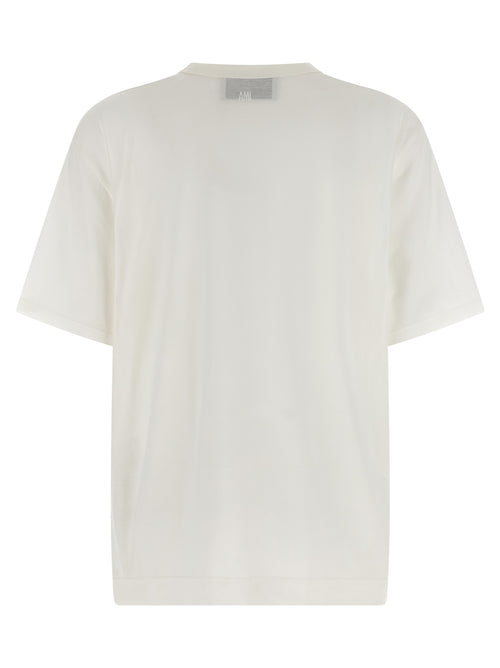 Camiseta de algodón blanca Ami Paris