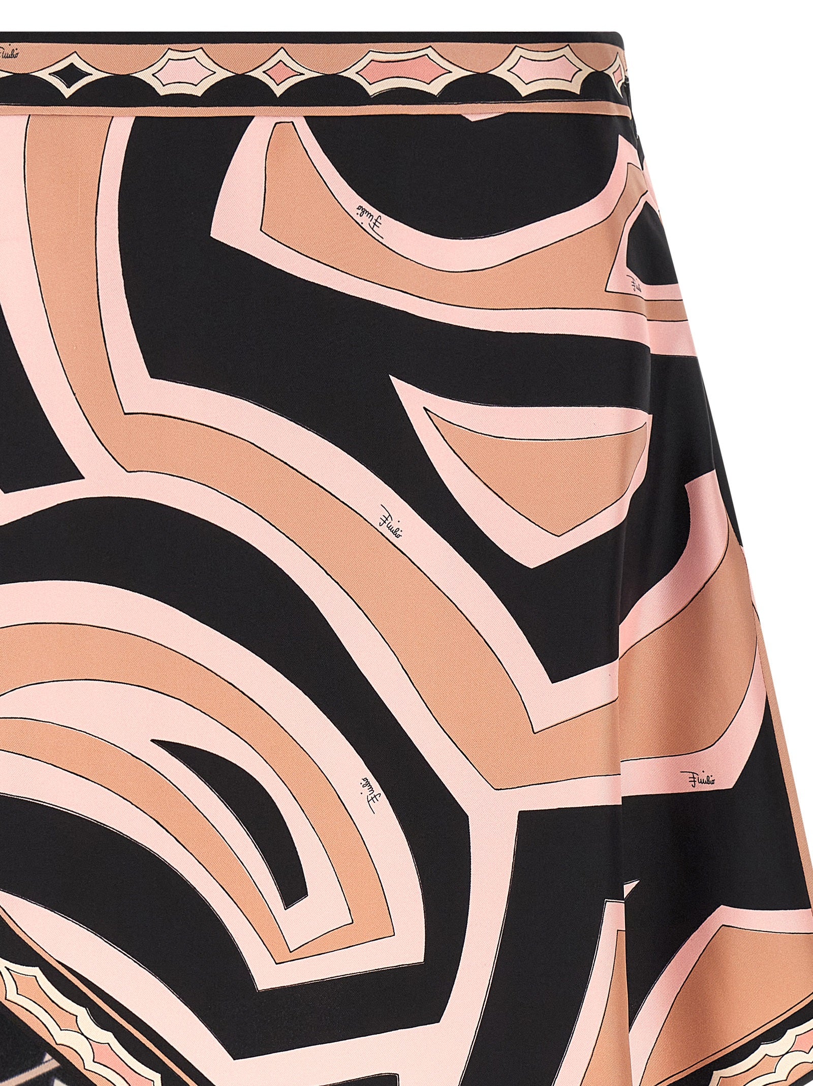 Falda larga de seda multicolor Emilio Pucci