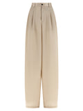MAISON JEJIA Beige Polyester Casual Pants