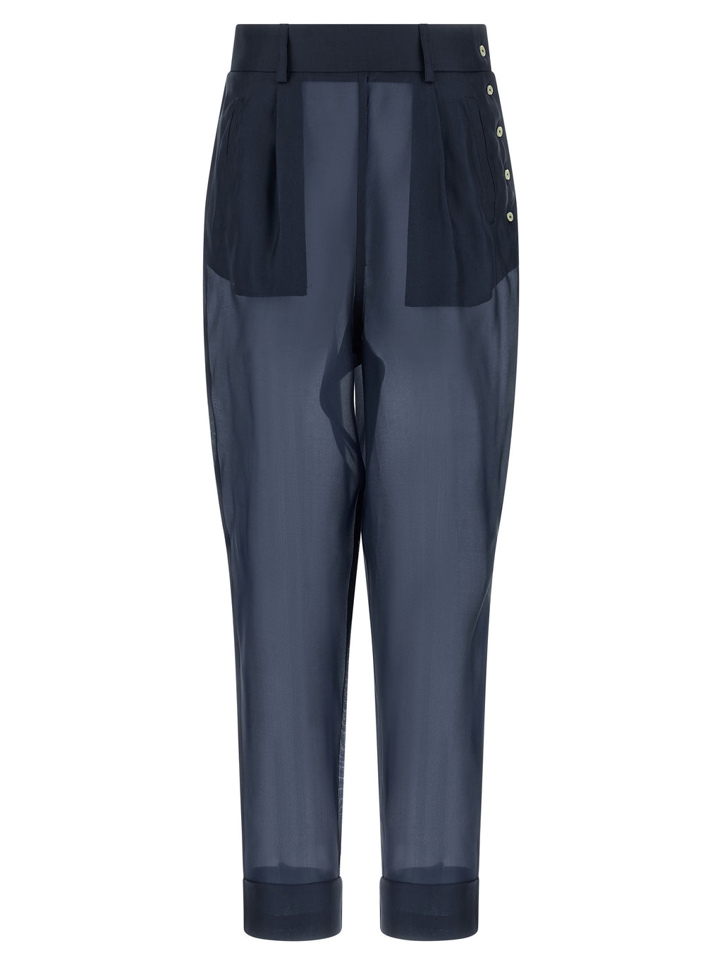 MAISON JEJIA Blue Silk Casual Pants