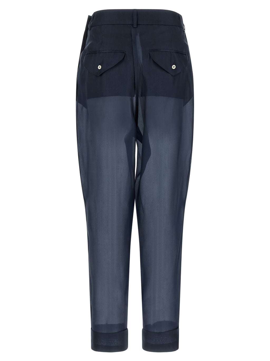 MAISON JEJIA Blue Silk Casual Pants