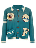 FOUND Blue Cotton Cardigan