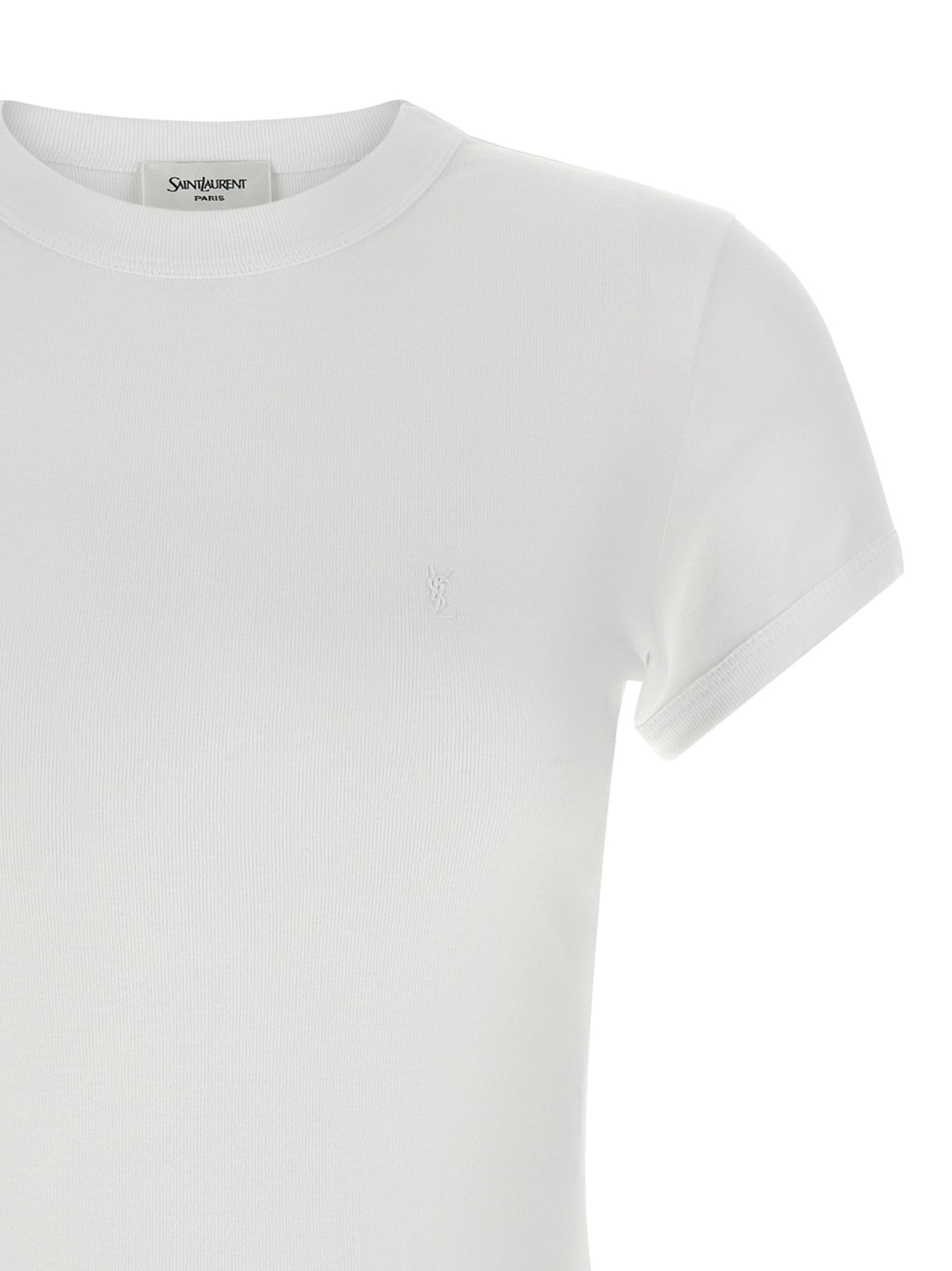 Camiseta Saint Laurent blanca de algodón