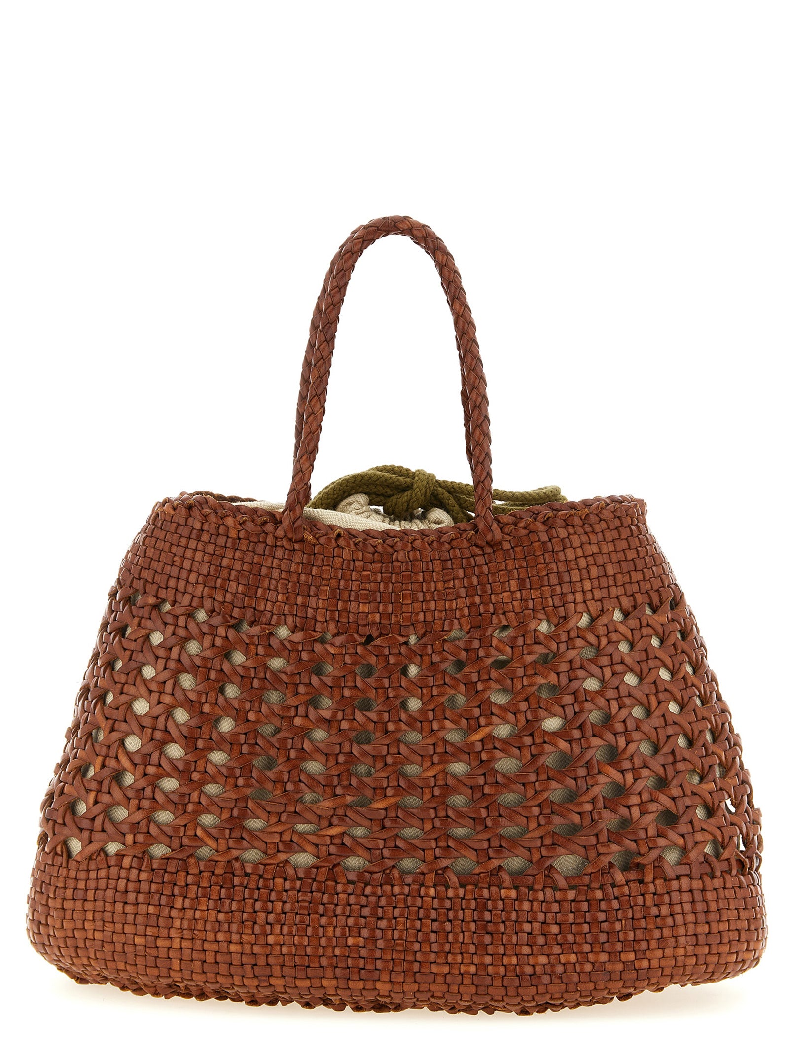 Bolso de mano de piel de becerro marrón Dragon Diffusion